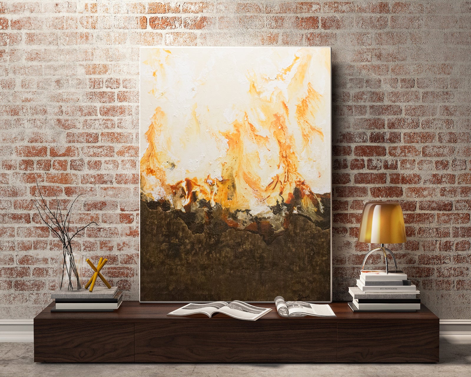 Abstract on Canvas (Campfire)