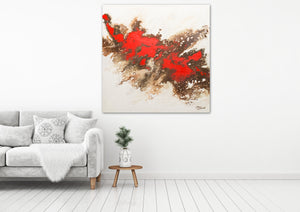 Abstract Canvas - Red Galaxy